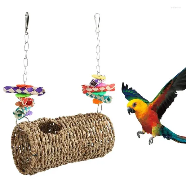 Otros suministros de aves Pundrot Hammock Toy 1 PPCs Cálida cómoda CAGA Decoración Decorativa Montaña Tienda de hierba marina para loros y hámsters