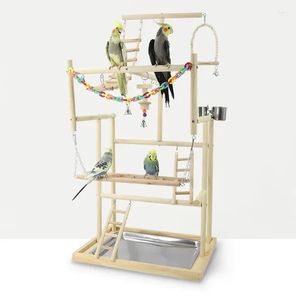 Otros suministros para pájaros Parrot Large Play Stand Estación de entrenamiento de juguetes Parque infantil Banco Escalada Escalera Columpio Juguetes