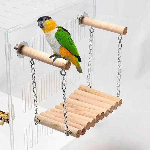 Autres fournitures d'oiseaux Perroquet Perche Swing Perches en bois naturel pour Conures Swings Petits oiseaux Jouer Stand Jouets Cage Accessoires