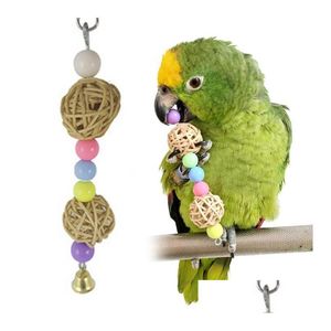 Autres Fournitures Pour Oiseaux Perroquet Pet Chew Cage Suspendu Jouet Corde Grotte Échelle Couleurs Haute Qualité Rat Souris Perlé Twisted Drop Delivery Accueil Dh917