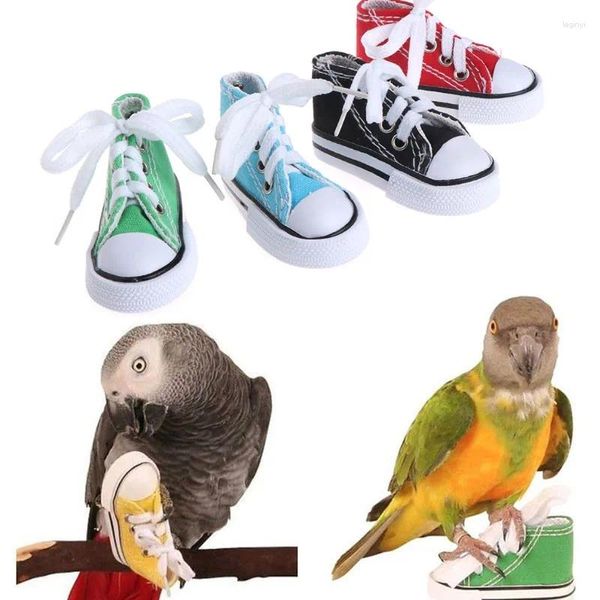 Otros suministros para pájaros, juguetes para jugar con loros, pájaros, minizapatos de lona, decoración para morder, jaula colgante, accesorios divertidos para manualidades, artículos para mascotas