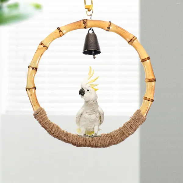 Otros suministros de aves Parrot Summer Hamaca Juguetes para periquitos Accesorios Colgando Swing Jaula de bambú