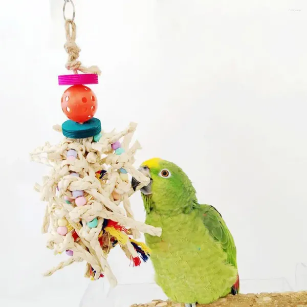 Otros suministros para pájaros Juguete para loros Madera de colores brillantes Masticar Alivio de la ansiedad Accesorio para jaula colgante resistente a las mordeduras