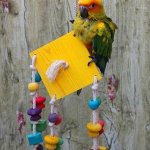 Autres fournitures pour oiseaux perroquet jouet Cage balançoire hamac animal de compagnie suspendu perle amour pinson jouets à mâcher en bois pour