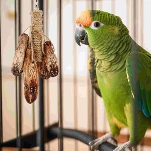 Autres fournitures d'oiseaux Jouet de perroquet à mâcher Jouets en bois Résistant à la morsure Cage de suspension à mâcher