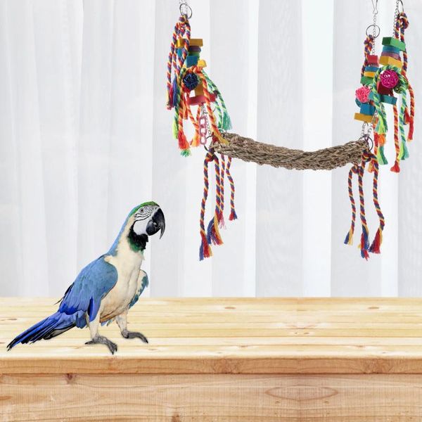 Otros suministros para pájaros Parrot Toy Funny Pet Squirrel Net Hámster Juguetes Chinchilla Hammock Hammock Pad Cage