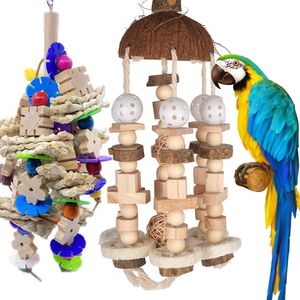 Andere vogels leveren papegaai speelgoed grote natuurlijke houten blokken kauwkauw bijt pakken voor maca's parrots 230816