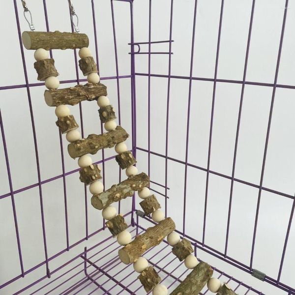 Autres fournitures d'oiseaux Perroquet Jouet Naturel Poivre Bois Escalade Échelle Grignotage Coloré Swing Cage Debout