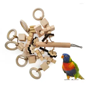 Autres fournitures d'oiseaux Perrot jouet en bois bâtons de blocs naturels Strings Déchirure pour les petits oiseaux Mini Macaw Amazon DropShip