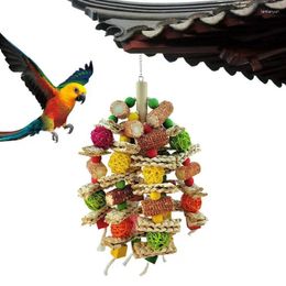 Autres fournitures d'oiseau Toys perroquets pour les grands oiseaux Corn Cob jouet perroquets mâchez l'escalade multicolore naturel