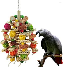 Andere vogels leveren papegaai speelgoed natuurlijke maïs hout liefde kooi grappige training bijten resistent scheurspeelgoed