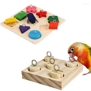 Andere vogels leveren papegaai speelgoed houten interactief trainingsblok puzzel diy speelgoed huisdier educatief