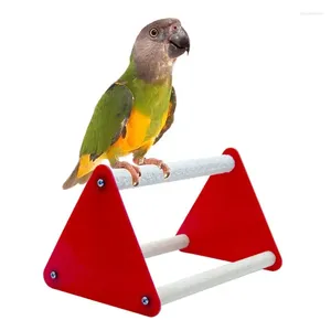 Autres fournitures d'oiseaux Support de perche Griffe de morsure Jouets amusants Support en acrylique pour perroquet