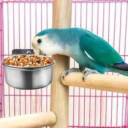 Andere vogelbenodigdheden Voerbak Handige voerbakken Voedselproduct Herbruikbare voerbak Roestvrijstalen huisdierenkooi voor winkel