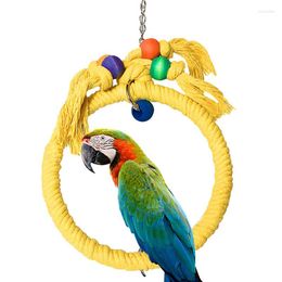 Andere Vogelbenodigdheden Papegaai Vogelkooi Speelgoed Katoenen Touw Cirkelring Stand Kauwbeet Hangende Schommel Klimmen Speelspeelgoed Voor Afrikaans Grijs