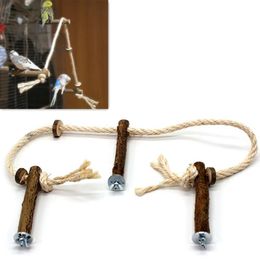 Autres fournitures pour oiseaux Perroquet pour animaux de compagnie Bâton en bois Cockatiel Perruche Perches Morsure Griffe Meulage Jouet Cage Accessoires Interactif