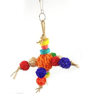 Andere vogels benodigdheden huisdier papegaai speelgoed grappige rattan vogels swing ball speelgoed touw kersthangende klimvorming decoraties voor kooi
