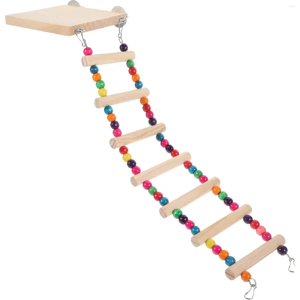 Otros suministros para pájaros Plataforma de mascotas escalador de escalera Paso de juguete Training de frases de juego de madera