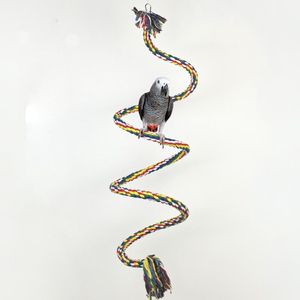 Autres fournitures pour oiseaux jouets pour animaux de compagnie cadeau non toxique balançoire de jardin perroquet Portable drôle coloré Rotation corde d'escalade