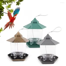 Autres fournitures d'oiseaux Pigeons Parrots Hangable Feeder Feeder Plastic Water Feeding Ensemble transparent facilement pour utiliser l'outil d'extérieur