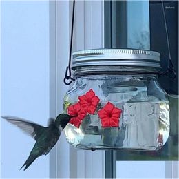 Autres fournitures d'oiseau Plastique Feeder Water Mason Jar Hanging Hummingbird w / Three Ports Garden Outdoor Patio Deck Drop Livrot Dh93J