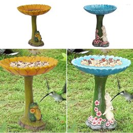 Autres fournitures d'oiseau statue de fleur de résine avec ornement de mangeur décoration de jardin extérieur artisanat grenouille sculptures animales