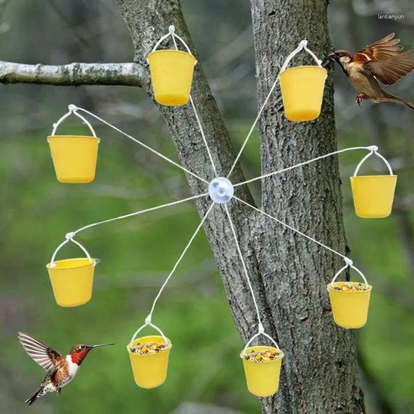 D'autres fournitures d'oiseaux tournent les jouets de perroquet pour animaux de compagnie avec 8 seaux d'alimentation mâchage de la boîte de nourriture de nourriture Ferris Ferris Wheel