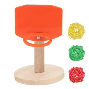 Andere vogelbenodigdheden schieten speelgoedspeelgoed Pet Basketball Stand Hoop Parrot Accessories Bells Chew Plastic