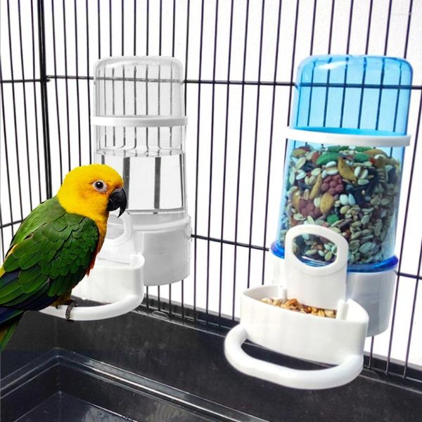 Autres fournitures d'oiseaux évier avec clip bouteille de boisson pour animaux de compagnie bols de cage de perroquet