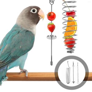 Andere vogels levert kleine dieren papegaai feeder feeders speelgoed roestvrijstalen fruit groentenvorken