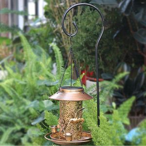 Autres fournitures d'oiseaux Mangeoire solaire pour graines extérieures anti-écureuil avec lanterne de jardin à 3 tasses d'eau