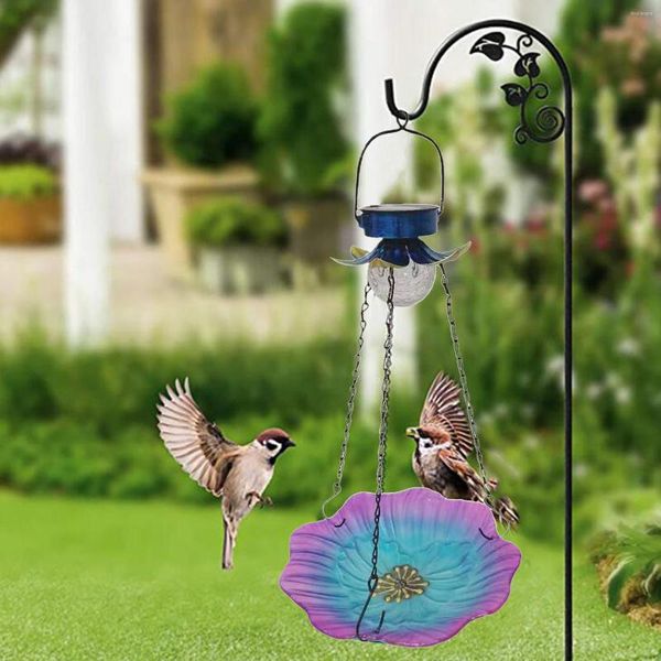 Autres fournitures d'oiseaux Mangeoire solaire Plateau de graines de jardin alimenté en plein air pour l'arrière-cour