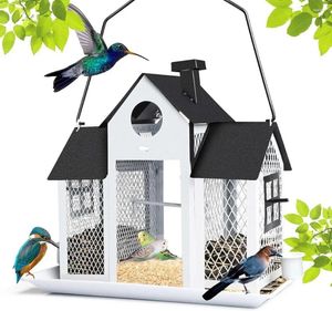 Autres fournitures d'oiseaux Maison de mangeoires solaires pour extérieur suspendu 9,9 lb de grande mangeoire sauvage en métal jardin cardinal