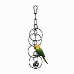 Autres fournitures d'oiseaux Fournitures d'oiseaux en acier inoxydable gris suspendu machine d'escalade cage de taille moyenne grand écran rongeant diamant puzzle rack 304 jouet