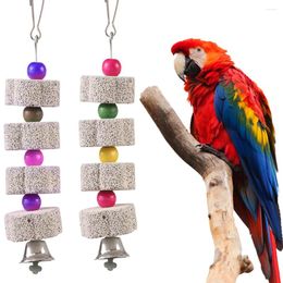 Autres fournitures d'oiseaux en pierre minéral pour ornement Parrot Pet Cage Toy Griding Flear Forme MOCK PORD HORT Style Parkeet 1pc