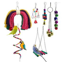 Otros suministros de aves Columpios para periquitos 7 unids Colorido Pet Birds Bell Toy Escalada Masticar Escalada Ejercicio Resto Budgerigar Conures