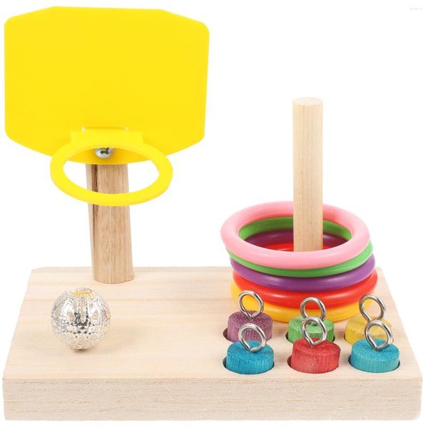 Otros suministros para pájaros Toy Parrot Basketball Shoot Mording Playththing Chew Pet Pe Pet Training Ring Toys