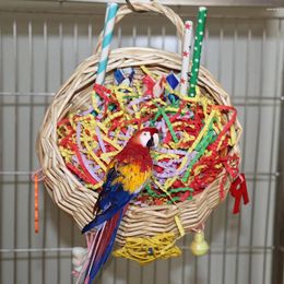 Autres fournitures d'oiseau Toy perroquet jouet de nourriture pour un panier suspendu accessoires de cage à mastication pour perruche putemires carconnes pochettes