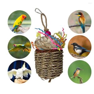 Andere vogels levert speelgoed met haak voor eenvoudige installatie Pet Cage Set natuurlijk materiaal foerageren klein