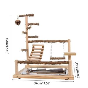 Autres fournitures d'oiseaux jouet en bois oiseau perroquet à mâcher perche aire de jeux balançoire cage perles avec vente Playstand 231201