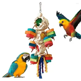 Otros suministros de aves Juguetes para loros Madera natural Colorido Cacatúa Masticar Super Creaciones Juguete Decorativo Colgable Conure