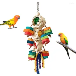 Autres fournitures d'oiseaux jouets pour perroquets bois perroquet jouet à mâcher multifonctionnel décoratif suspendu conure accessoires perruche anchois gerbille