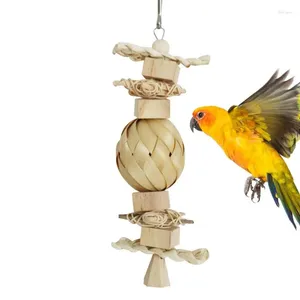 Autres fournitures d'oiseau Toys Naturel Wicker Corde suspendue Budgie tressée Cage Cage polyvalent à poche