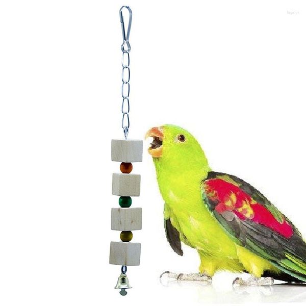 Autres fournitures d'oiseaux Jouets Perroquet rongeant sur des brochettes en bois Petits perroquets pour animaux de compagnie à mâcher des balançoires