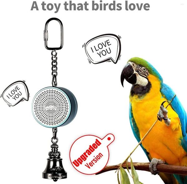 Autres fournitures pour oiseaux Jouets Parrot Talking Coach Interactive Voice Bell (brevet en attente de dernière version améliorée)