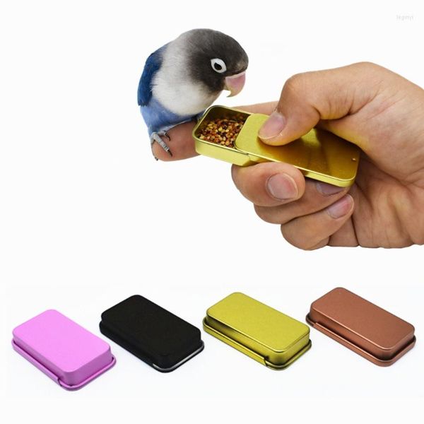 Autres fournitures pour oiseaux formation pot de nourriture perroquet mangeoire à main IQ outils de croissance jouets interactifs Mini réservoir de fer pour l'alimentation