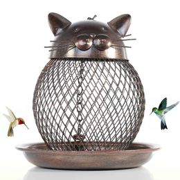 Andere vogelbenodigdheden Vintage Cat Modellering Feeder Creative Home Meubels Moderne metalen ambachten Outdoor Hangen 230130