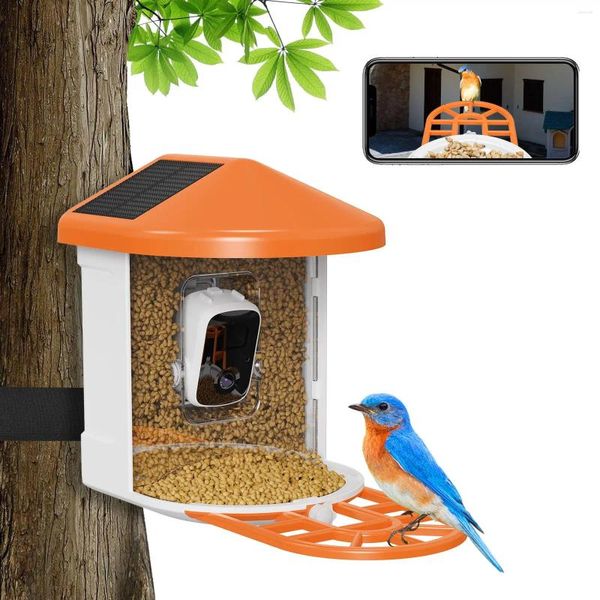 Autres fournitures d'oiseaux WiFi 1080P HD Vidéos AI Smart Feeder avec caméra Panneau solaire sans fil alimenté par le mouvement extérieur activé 24G APP