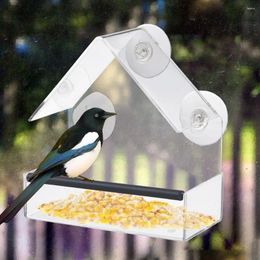 Otros suministros para pájaros Alimentador montado en la ventana Comederos acrílicos seguros con ventosas fuertes Fácil de limpiar para patio