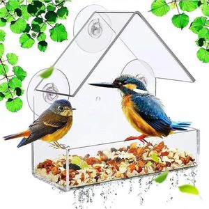 Autres fournitures d'oiseaux Fenêtre Wild Feeder House Transparent Table Aspiration amovible Aspiration Affre